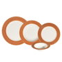 Hermia Orila Costa Juego de Cena de Porcelana 24 Piezas Blanco y Naranja